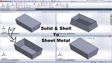 covert ot sheet metal soildworks|SolidWorks convert to sheetmetal.